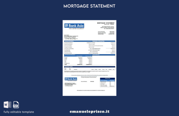 stile verificato Estratto conto ipotecario della Banca d'Asia del Kirghizistan M